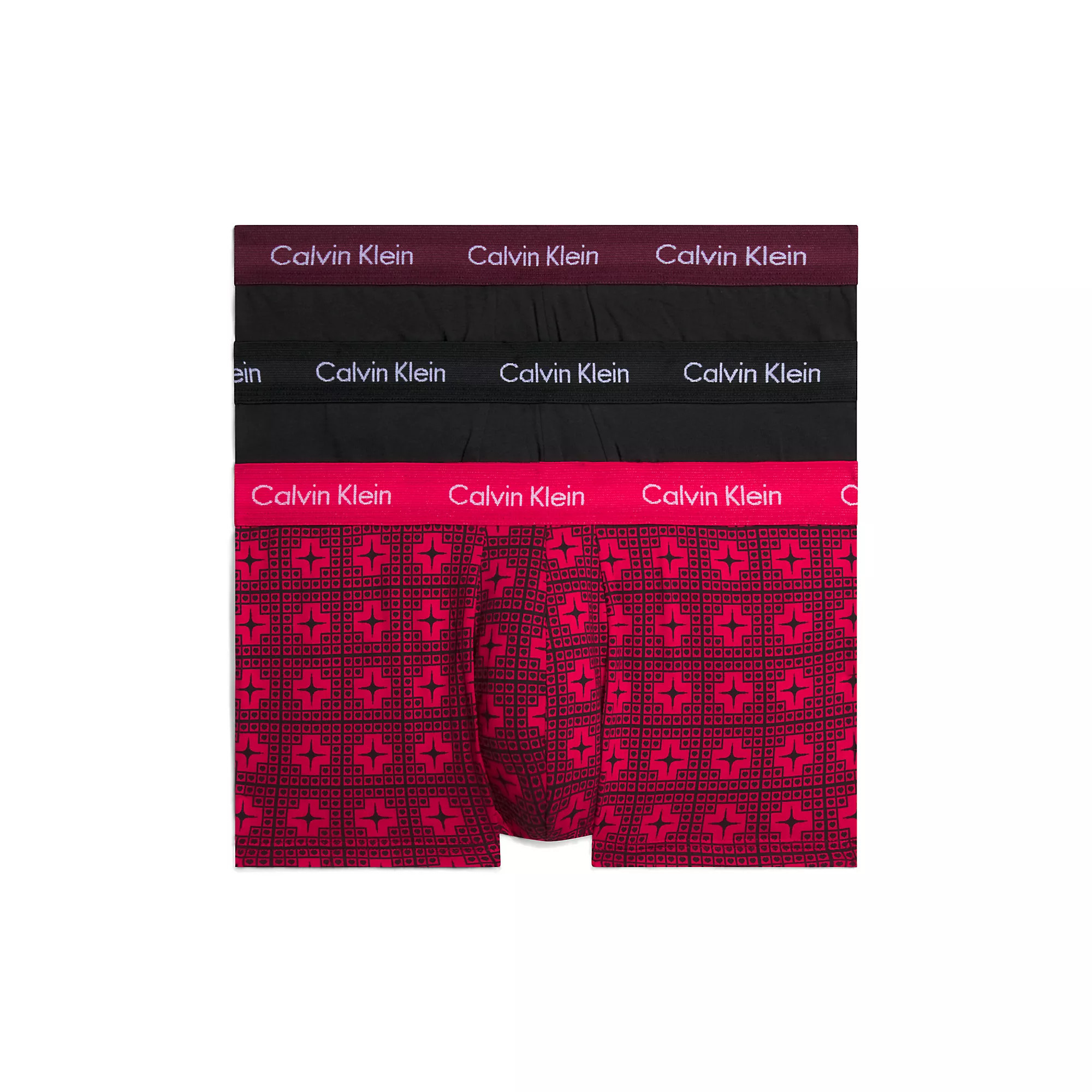 Levně Pánské boxerky 3Pack 000NB3055A I1Z červené/černé - Calvin Klein S