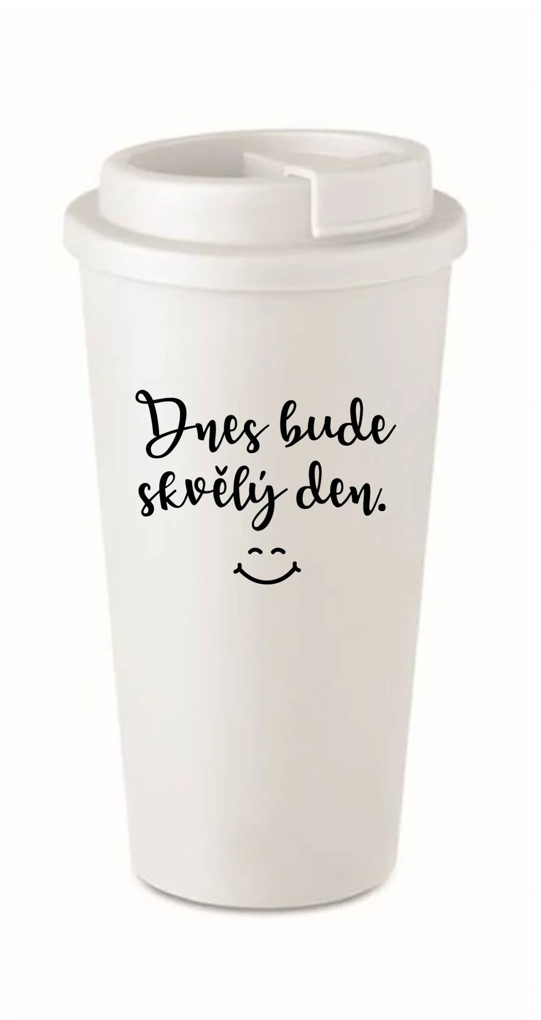 TODAY WILL BE A GREAT DAY - biely termohrnček 475 ml UNI