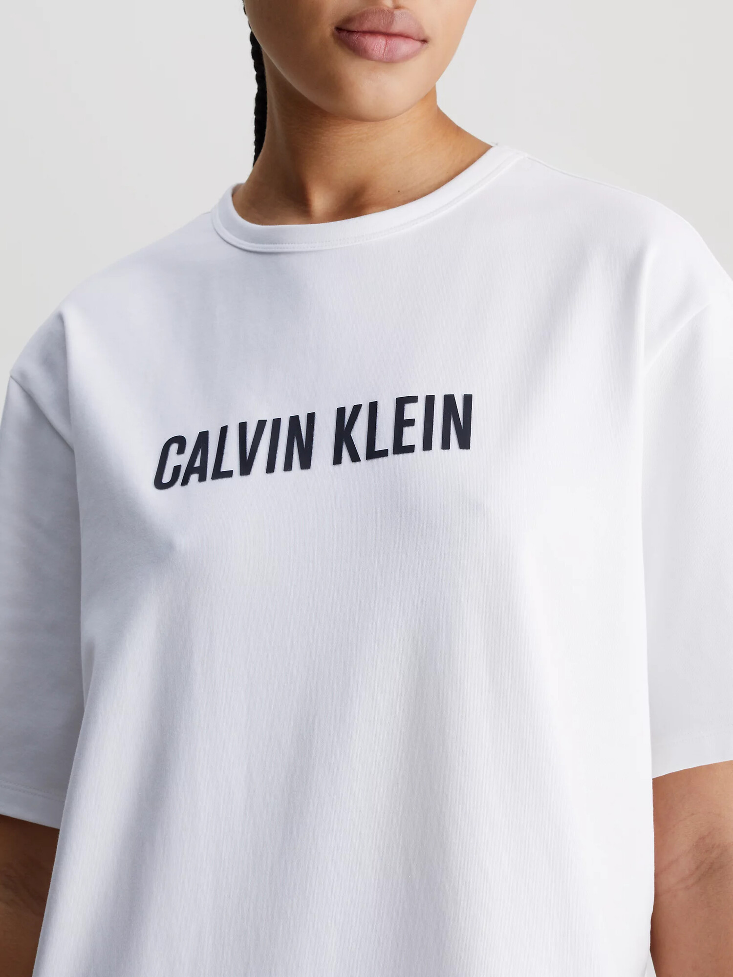 Dámská noční košile QS7126E 100 bílá - Calvin Klein L