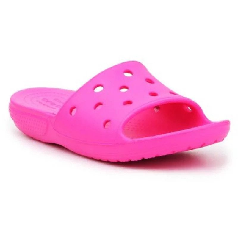 Dětské nazouváky Classic Slide 206396-6QQ Neon růžová - Crocs neonová růžová 28/29 (obrázek 6)