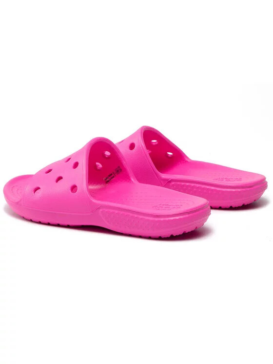 Dětské nazouváky Classic Slide 206396-6QQ Neon růžová - Crocs neonová růžová 28/29 (obrázek 5)