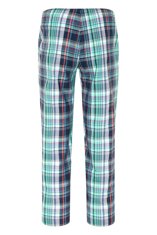 Pánské pyžamové kalhoty 500772H B90 čtyrkysovomodré káro - Jockey 2XL