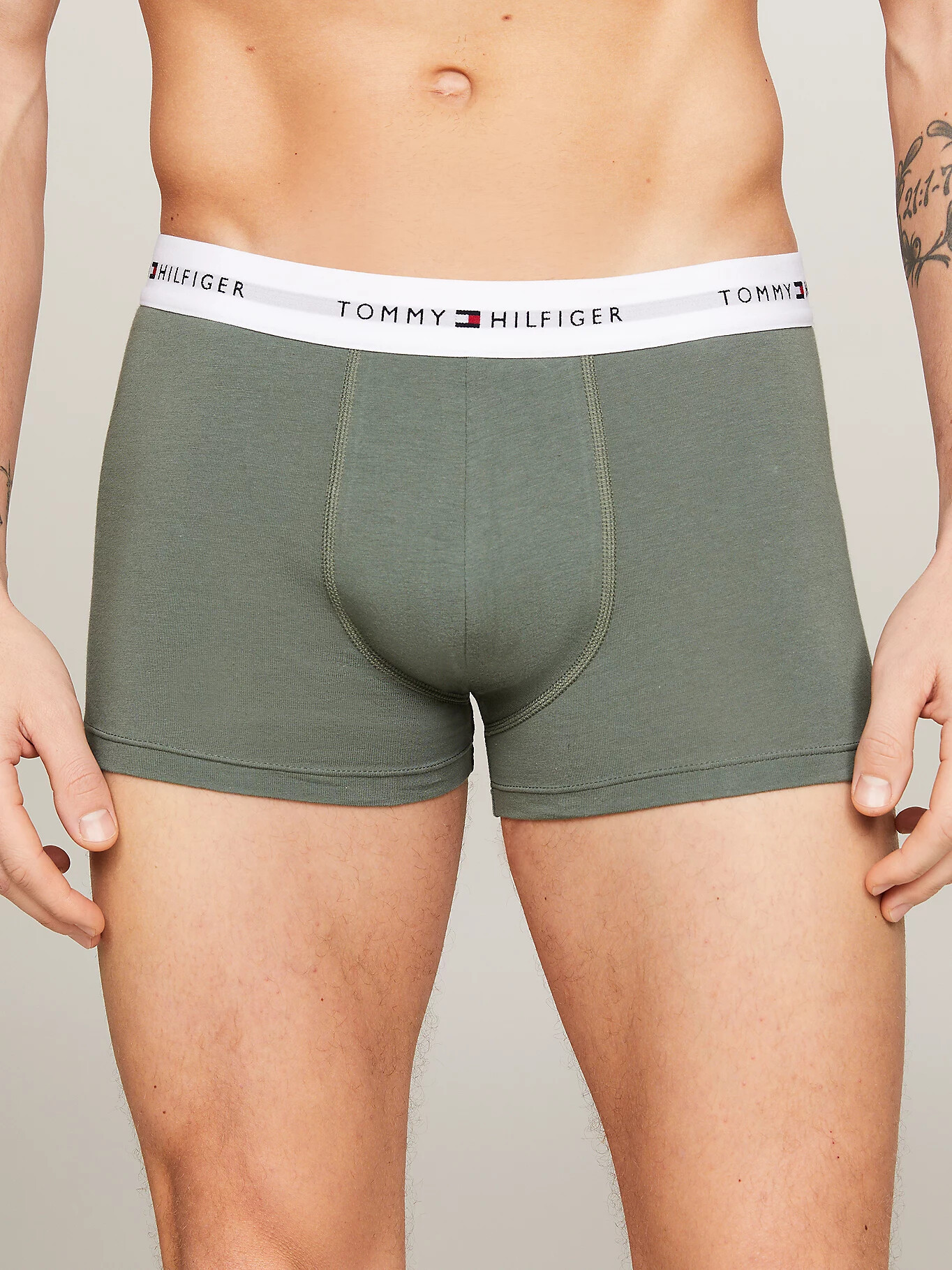 Pánské boxerky 3Pack TRUNK UM0UM02761 0XY kombinace zelené - Tommy Hilfiger XL