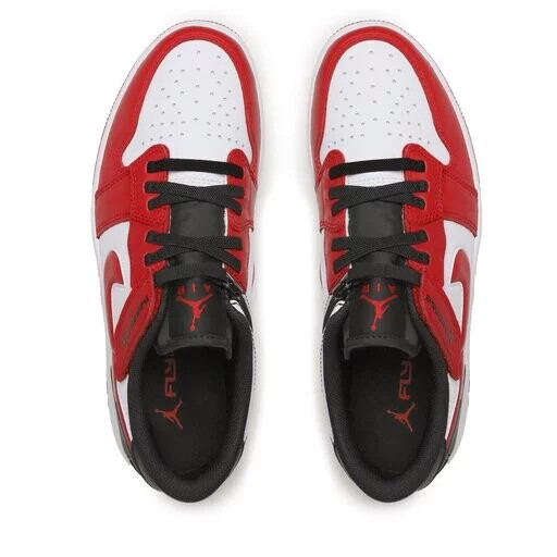 Air Jordan 1 Low FlyEase M DM1206-163 Red and White with Black - Nike 46 červená-bílá