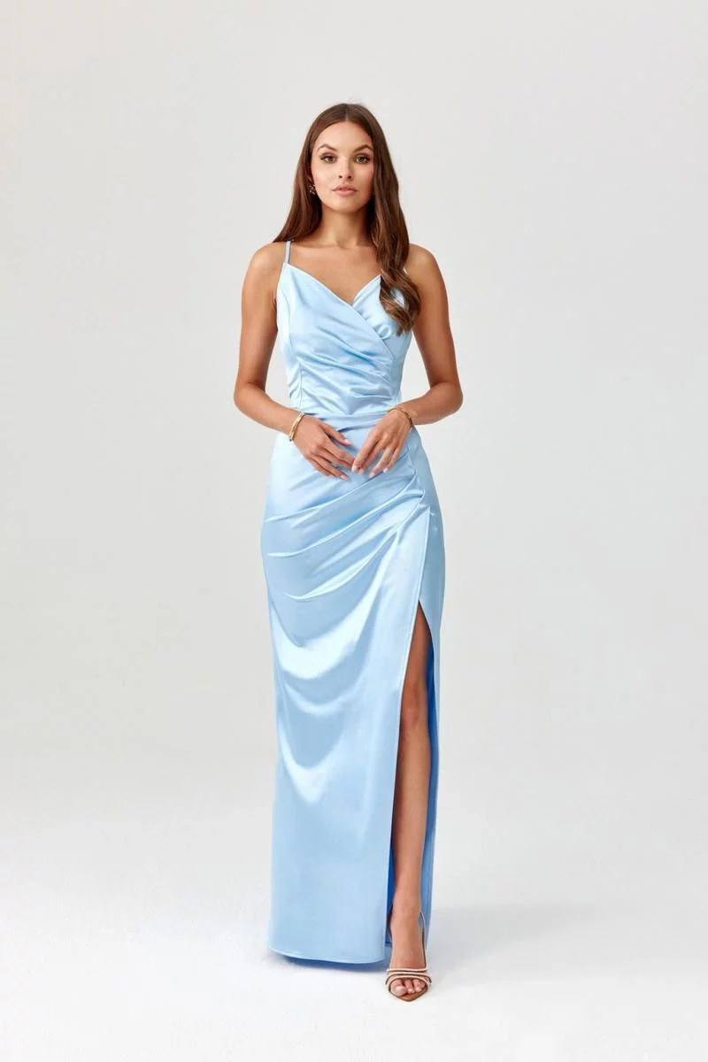 Dlouhé šaty SUK0445 světle modré - Roco Fashion 40/L (obrázek 3)