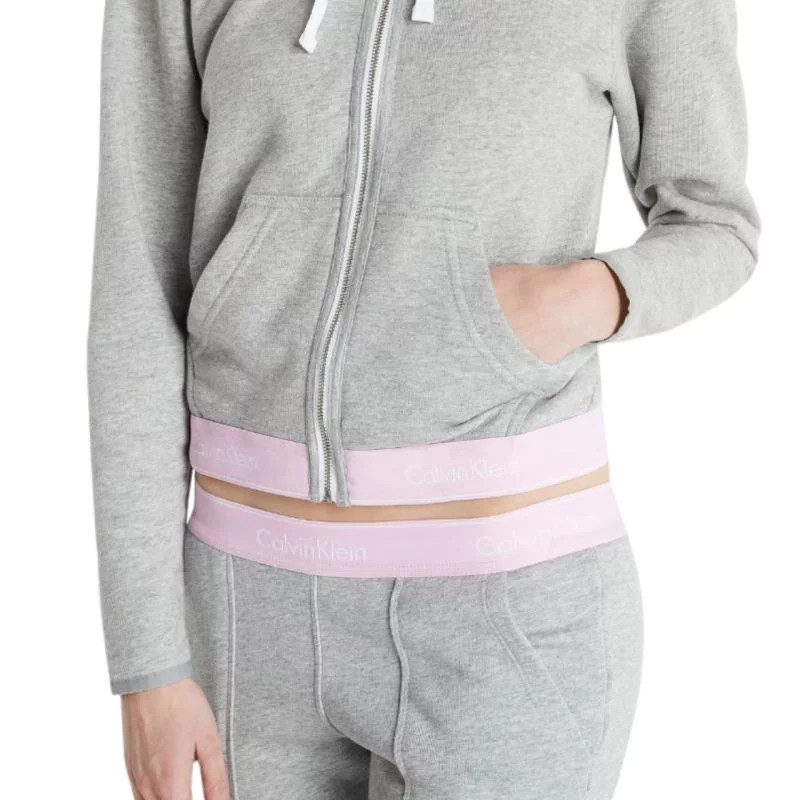 Mikina s kapucí QS5667E šedo-růžová - Calvin Klein S (obrázek 3)