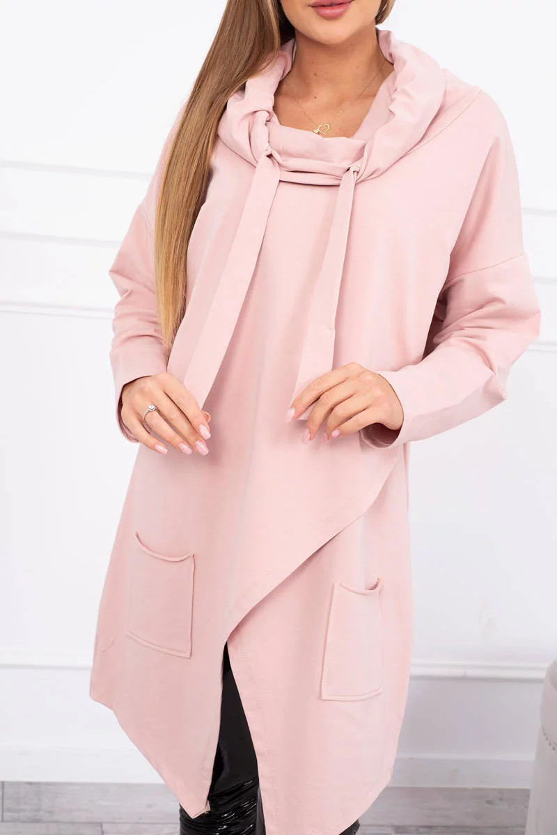 Oversize tunika s obálkou 16546 starorůžová - Kesi UNI (obrázek 3)