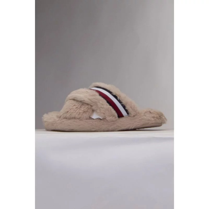 Domáce papuče Ful Cross Strap W FW0FW07551 ABO Béžová - Tommy Hilfiger 41/42 béžová