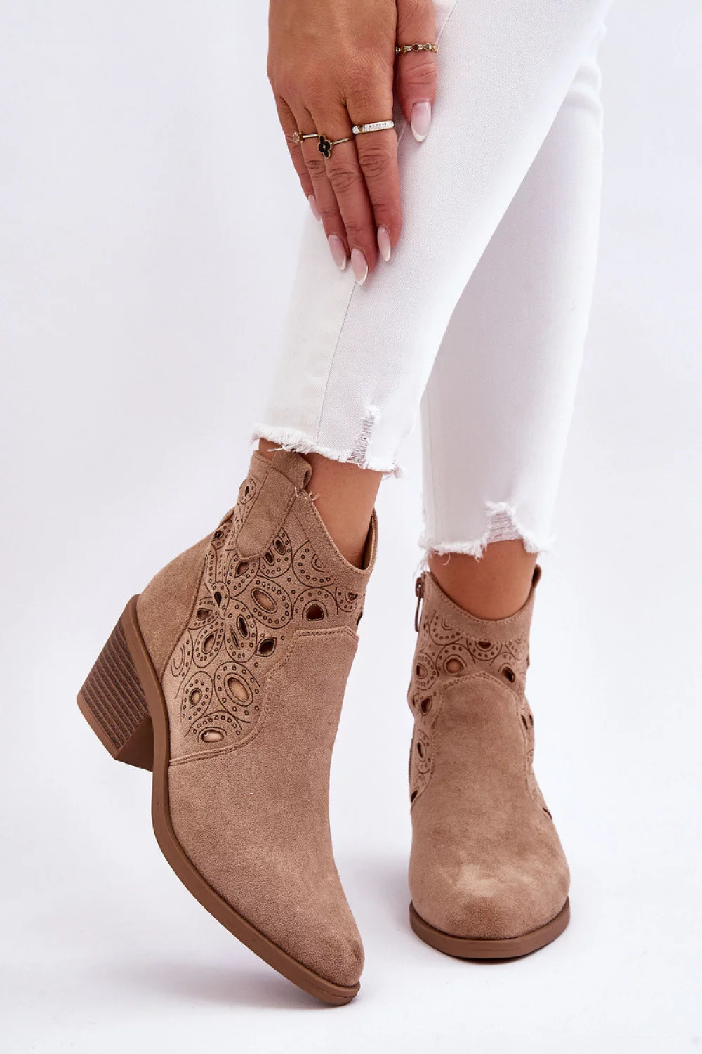Boty na podpatku HY42-086 hnědé - Step in style 36 (obrázek 3)