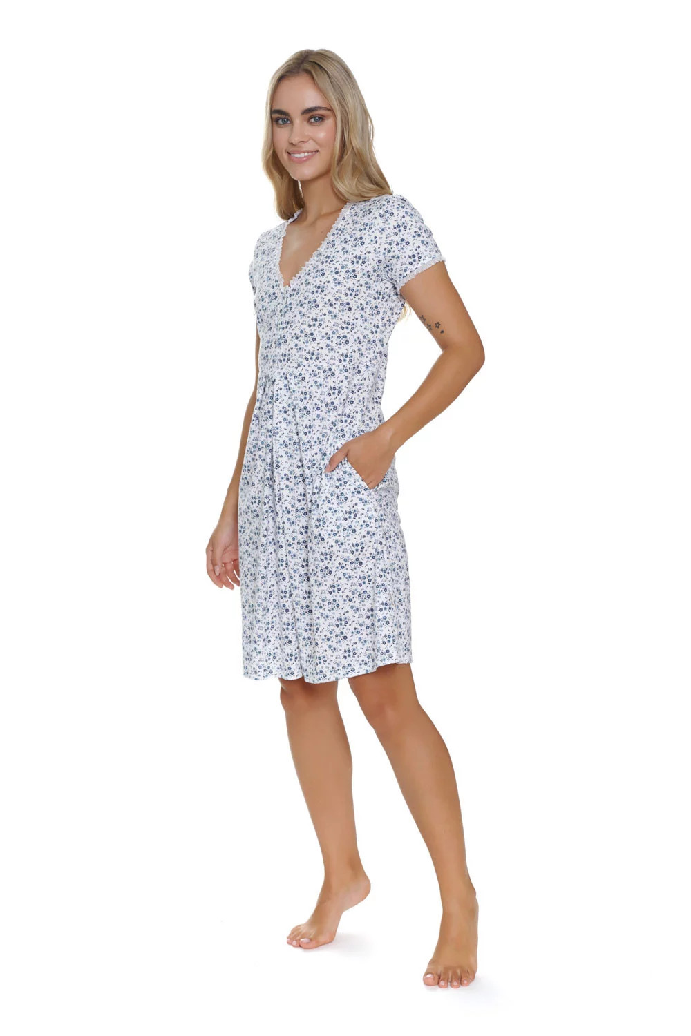 Noční košile TCB.5335 bílo-modrá - Doctor Nap XXL (obrázek 4)
