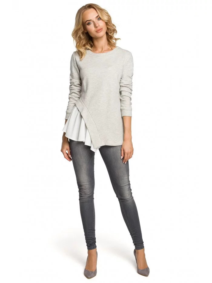 Dámská halenka M333 Světle šedá - MOE světle šedá 44/2XL (obrázek 3)