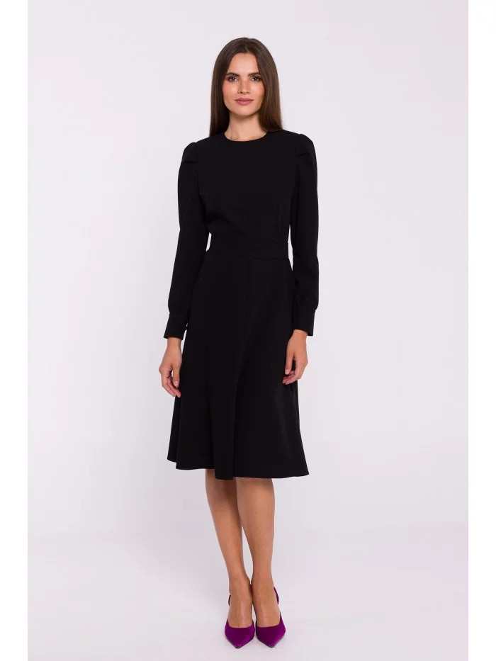 Roztiahnuté šaty S378 čierne - Stylove S