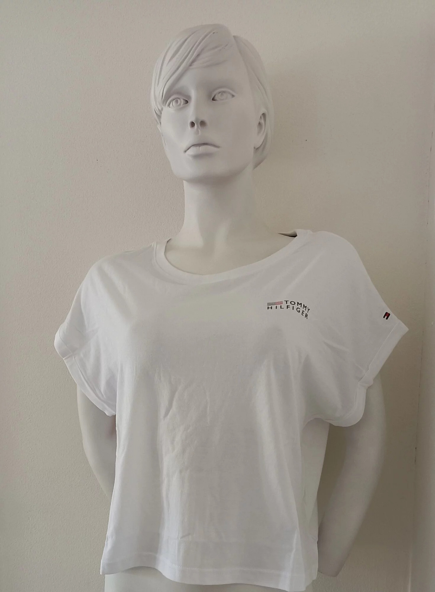 Dámské tričko UW0UW03632 YBR bílé - Tommy Hilfiger L