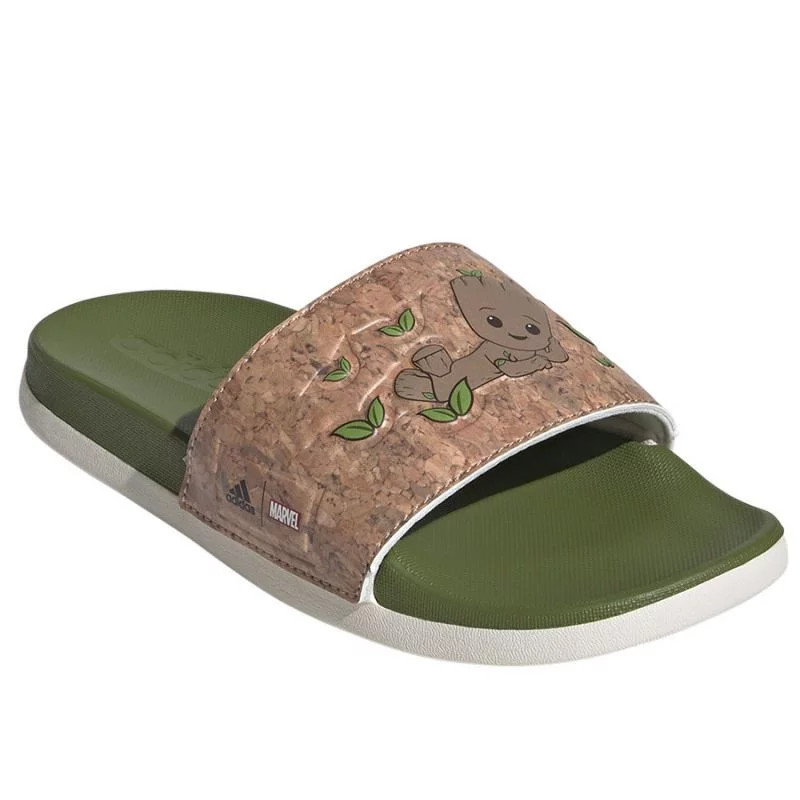 Dětské žabky / nazouváky Adilette Comfort Jr ID8029 Zelená s hnědou - Adidas zeleno-hnědá 32 (obrázek 10)
