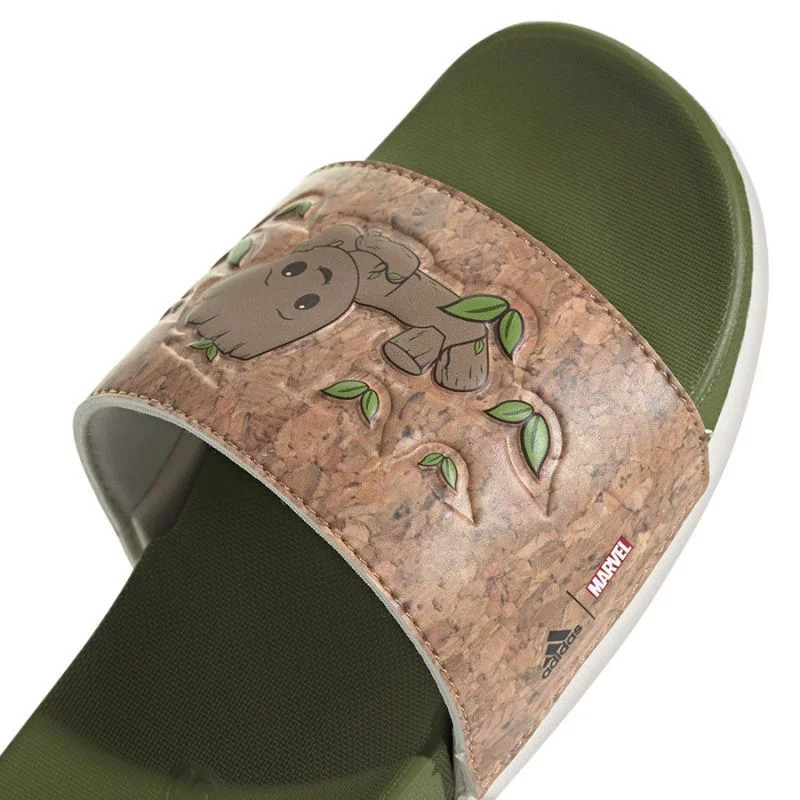 Dětské žabky / nazouváky Adilette Comfort Jr ID8029 Zelená s hnědou - Adidas zeleno-hnědá 32 (obrázek 7)