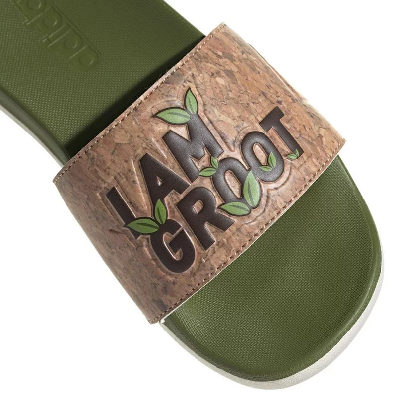 Dětské žabky / nazouváky Adilette Comfort Jr ID8029 Zelená s hnědou - Adidas zeleno-hnědá 32 (obrázek 4)