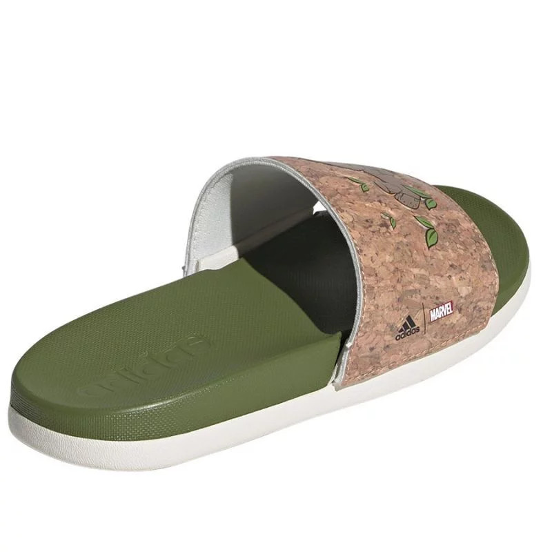 Dětské žabky / nazouváky Adilette Comfort Jr ID8029 Zelená s hnědou - Adidas zeleno-hnědá 32 (obrázek 8)