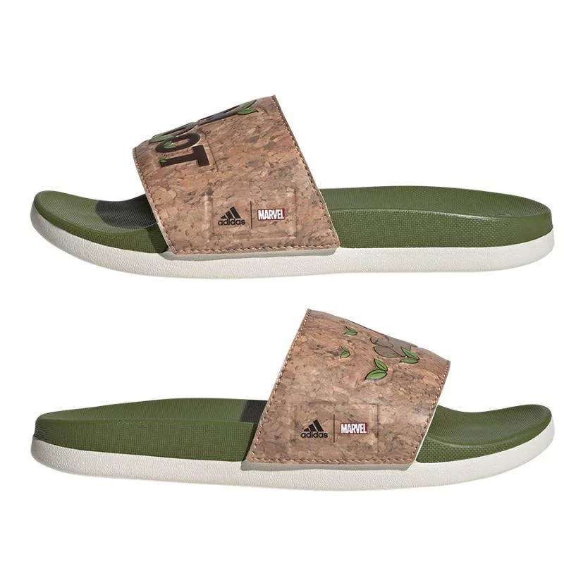 Dětské žabky / nazouváky Adilette Comfort Jr ID8029 Zelená s hnědou - Adidas zeleno-hnědá 32 (obrázek 11)