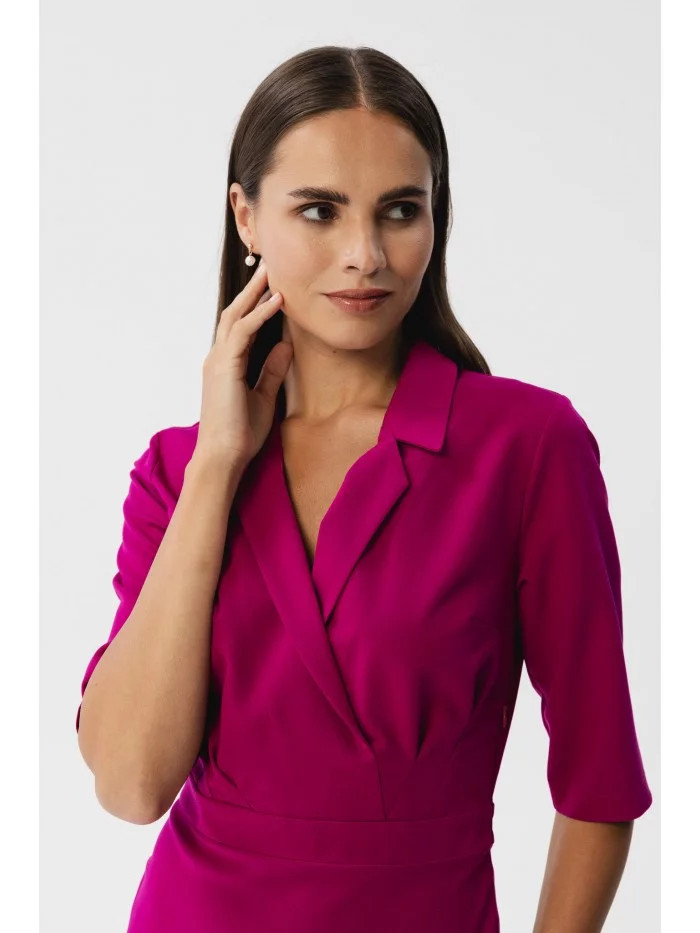 Plášťové šaty S348 bordové - Stylove XL (obrázek 6)