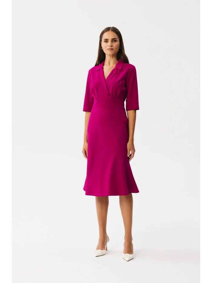 Plášťové šaty S348 bordové - Stylove XL (obrázek 4)