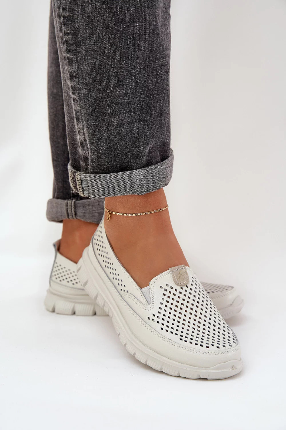 Mokasíny 24PB18-6870 cream - Krok vo veľkom štýle 36