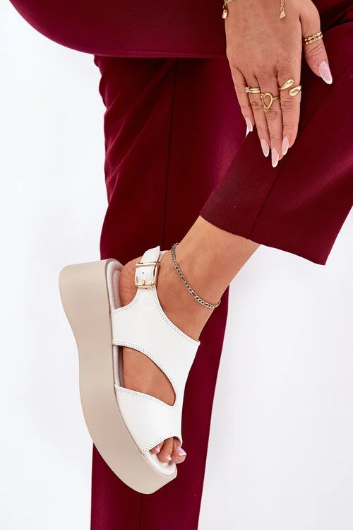 Dámské sandály na platformě 5227 Ecru s béžovou - Ideal shoes ecru-béžová 41 (obrázek 4)