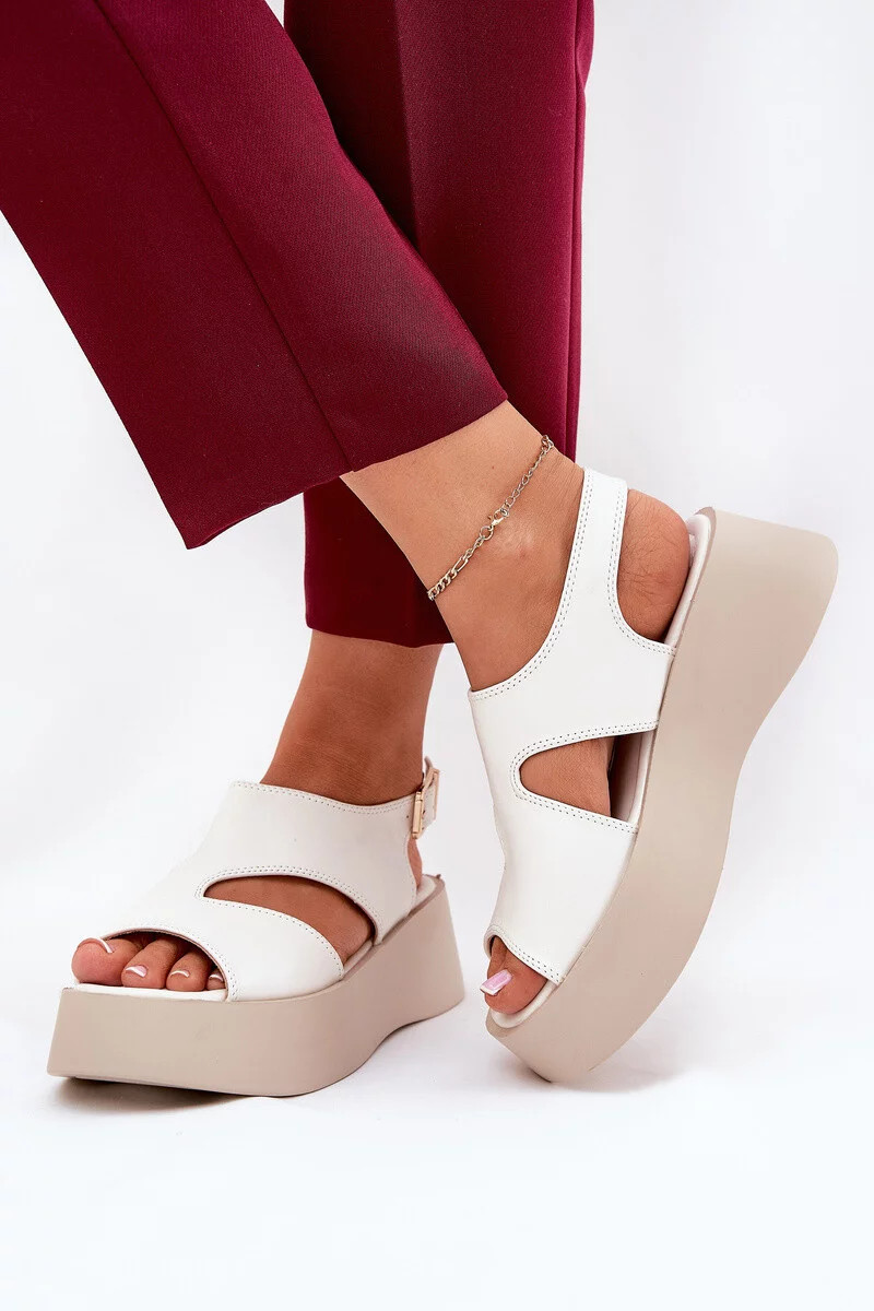 Dámské sandály na platformě 5227 Ecru s béžovou - Ideal shoes ecru-béžová 41 (obrázek 5)