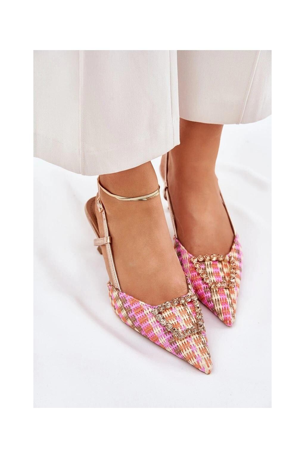 Lodičky na podpätku GG-88-53 zlatoružové - Givana 38