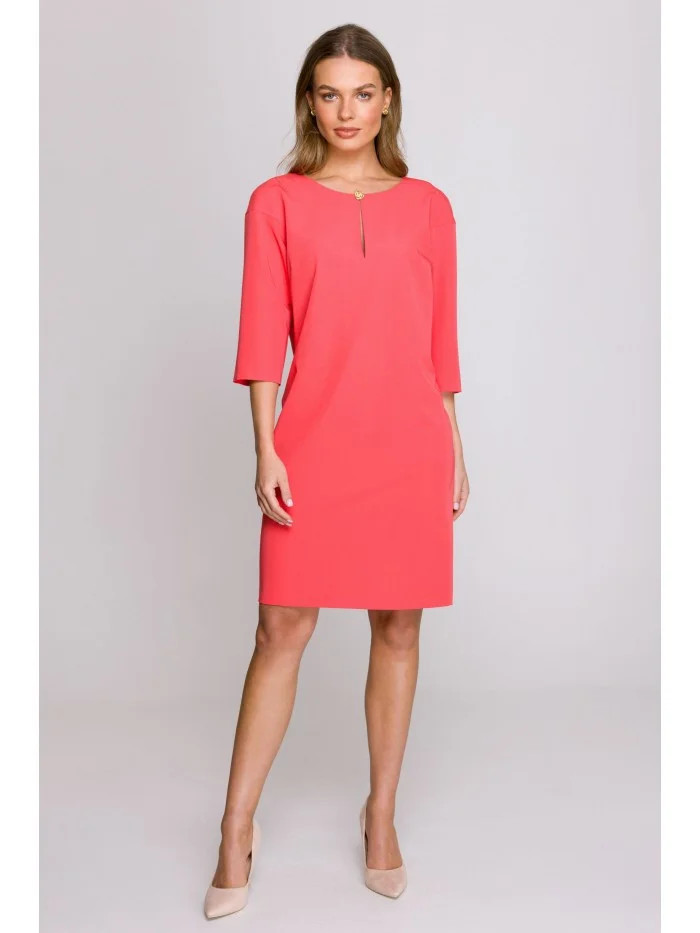 Dámske šaty S394 Coral - Stylove L korálová