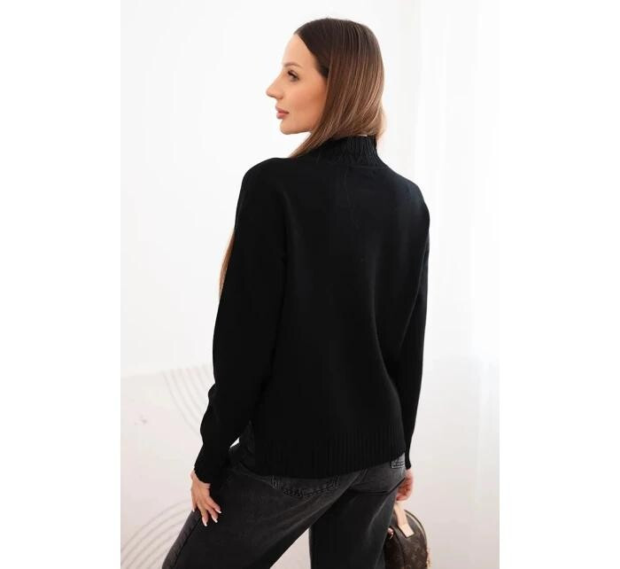Dámský svetr volný styl 35209 Černá - K-Fashion černá one size (obrázek 4)