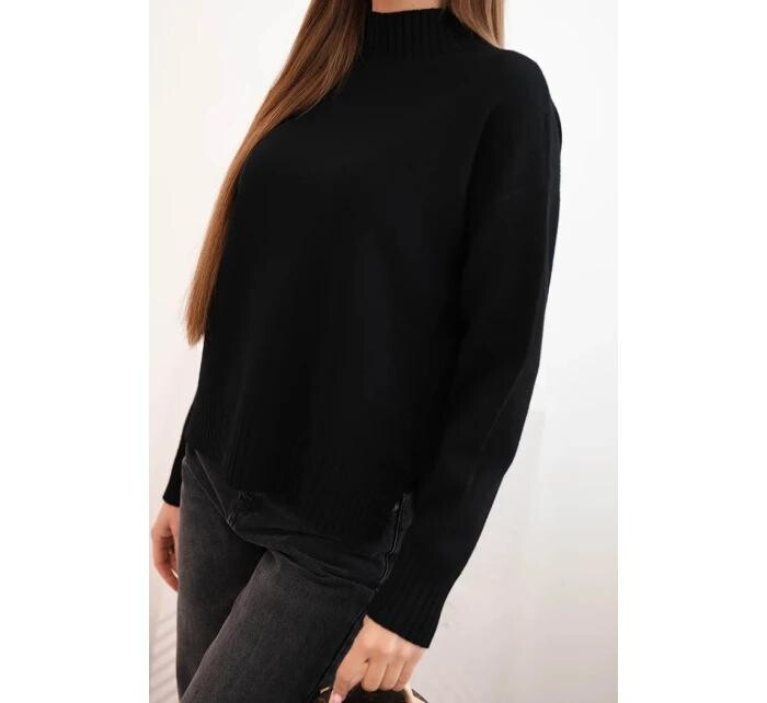Dámský svetr volný styl 35209 Černá - K-Fashion černá one size (obrázek 3)