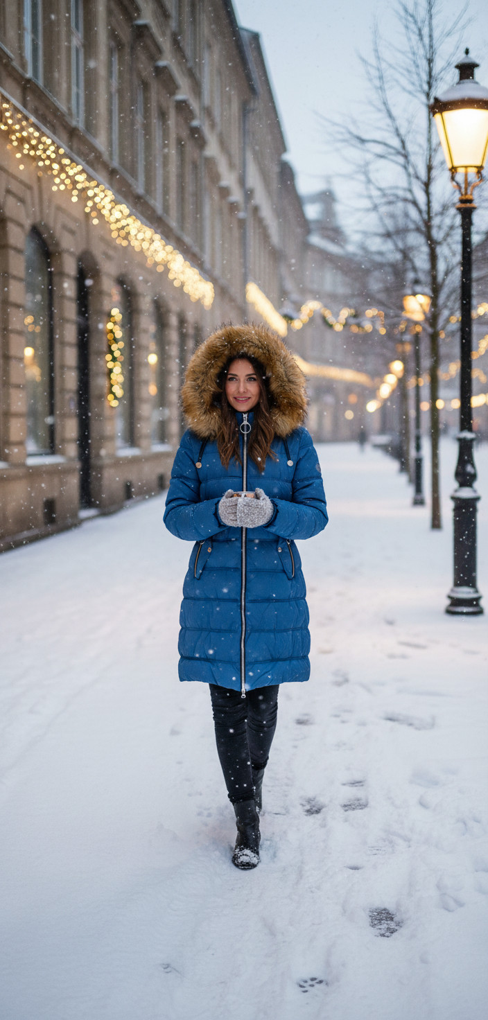 Dámská prošívaná bunda s kapucí W701 petrolejová - MHM XXL modrá