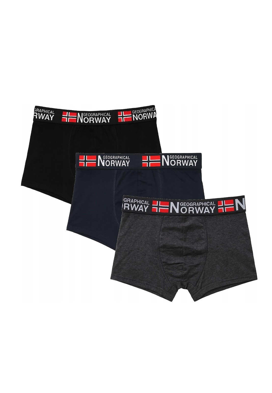 Geographical Norway GN-05 A'3 boxerky černá-šedá-navy XXL
