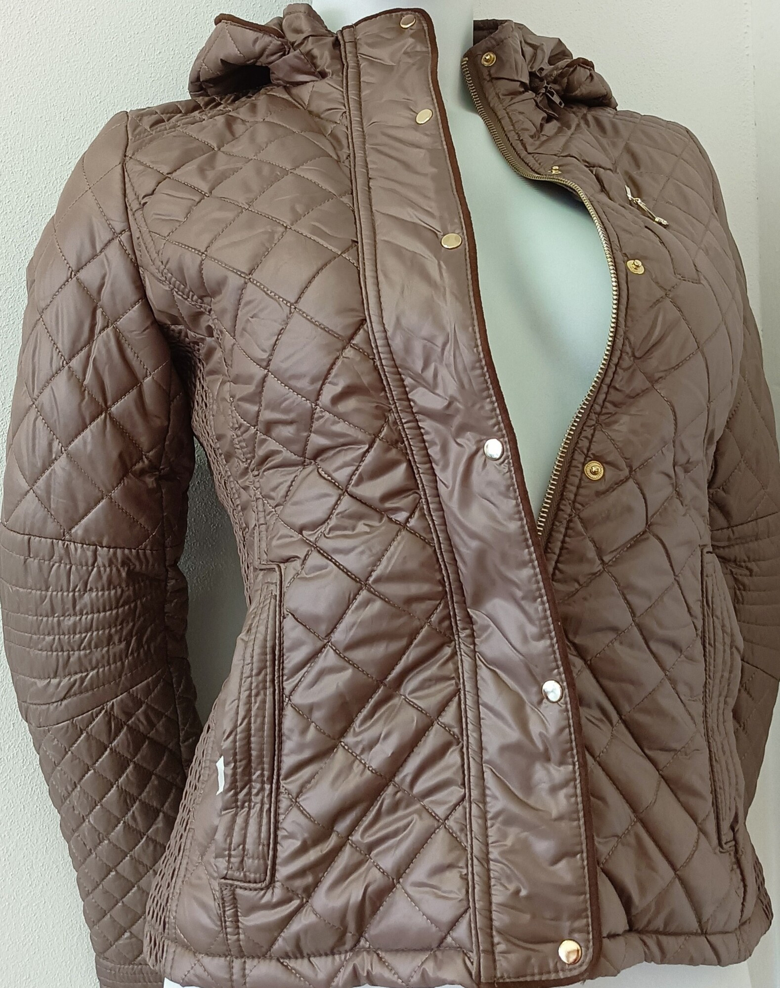 Dámská sezónní bunda 7059A hnědá - Goodlooking S