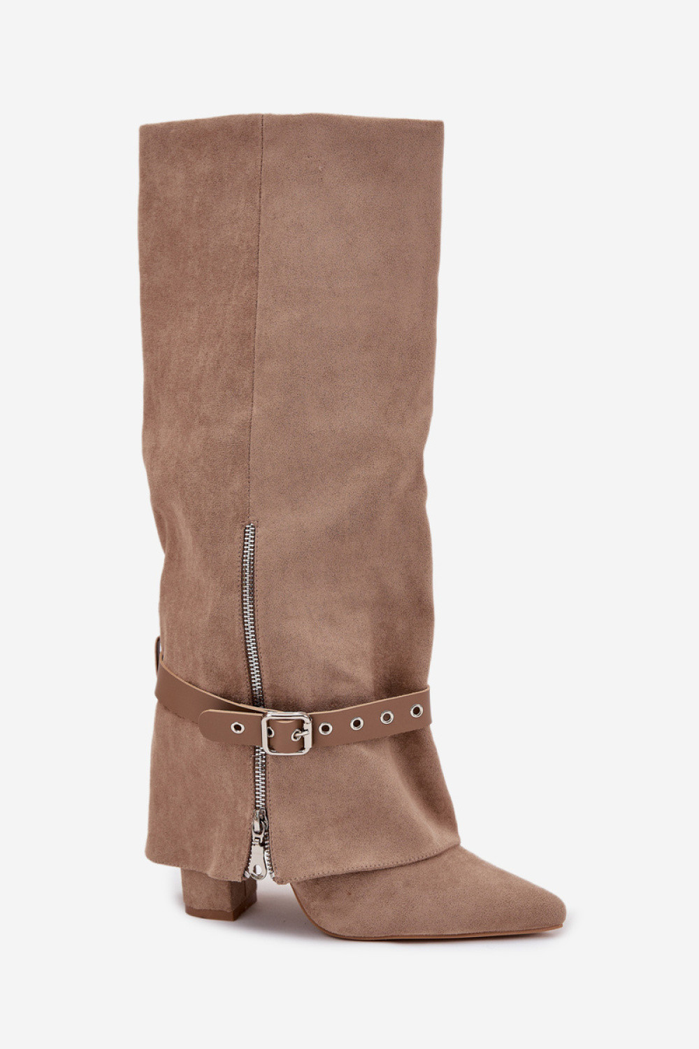 Kozačky na podpatku 2502A-1 khaki - Step in style 38 (obrázek 3)