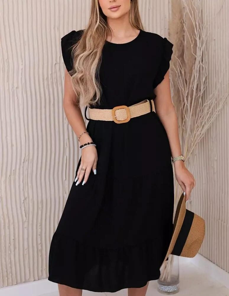 Dámske šaty 5997 s opaskom čierne - Kesi UNI