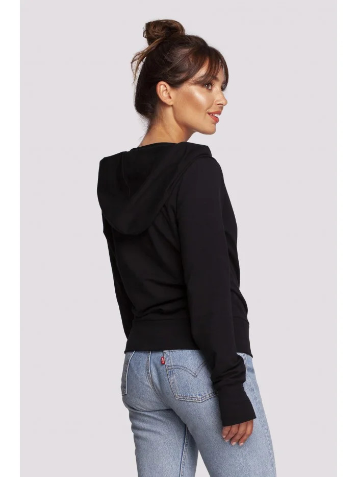 Zavinovací svetr s kapucí B246 černý - BeWear XXL (obrázek 10)