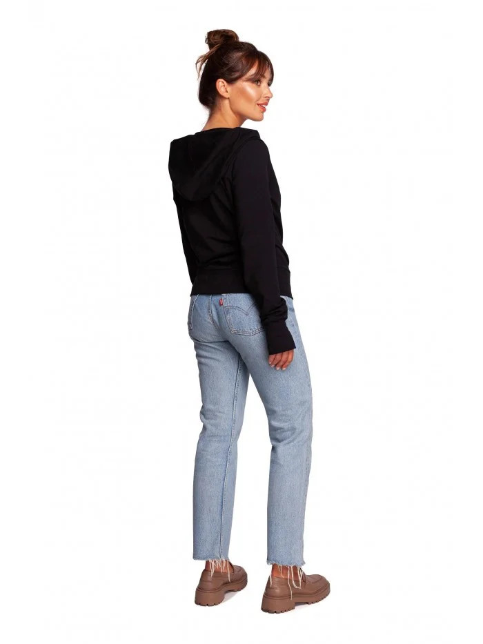 Zavinovací svetr s kapucí B246 černý - BeWear XXL (obrázek 5)