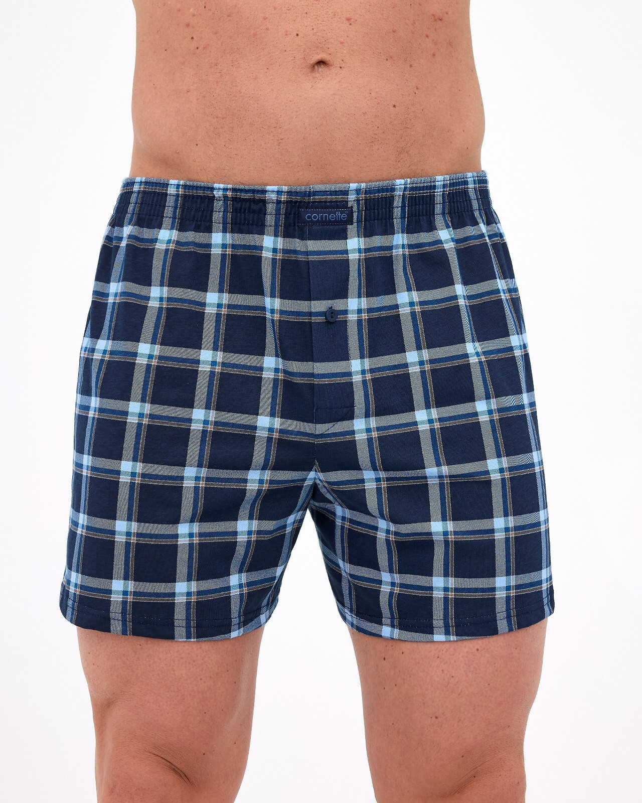 Pánske boxerky Comfort 002/322 Blue Mix Pattern - Cornette XL modrá mix