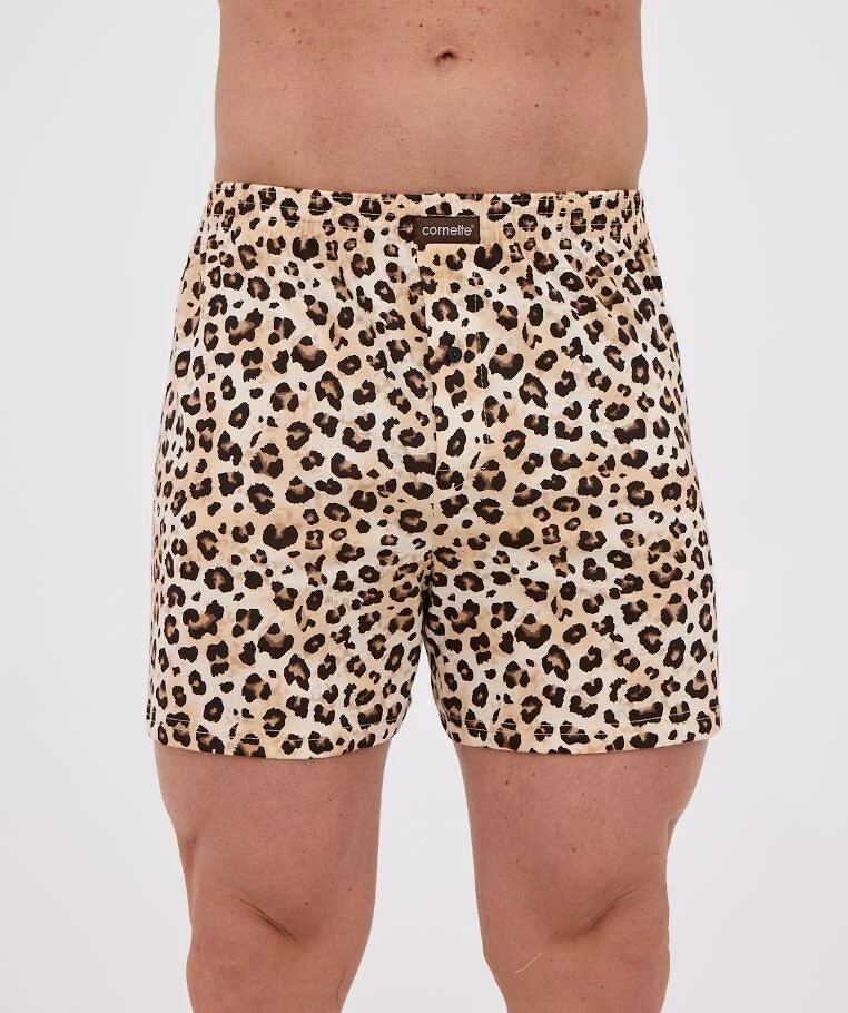 Dámske klasické boxerky 001/181 Hnedo-béžový vzor - Cornette M hnědá-béžová