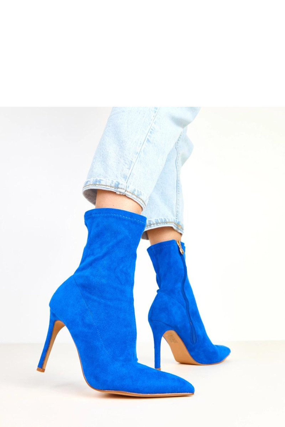 Dámské kotníkové boty na jehlovém podpatku AX-121 Královská modř - COMER královská modř 37