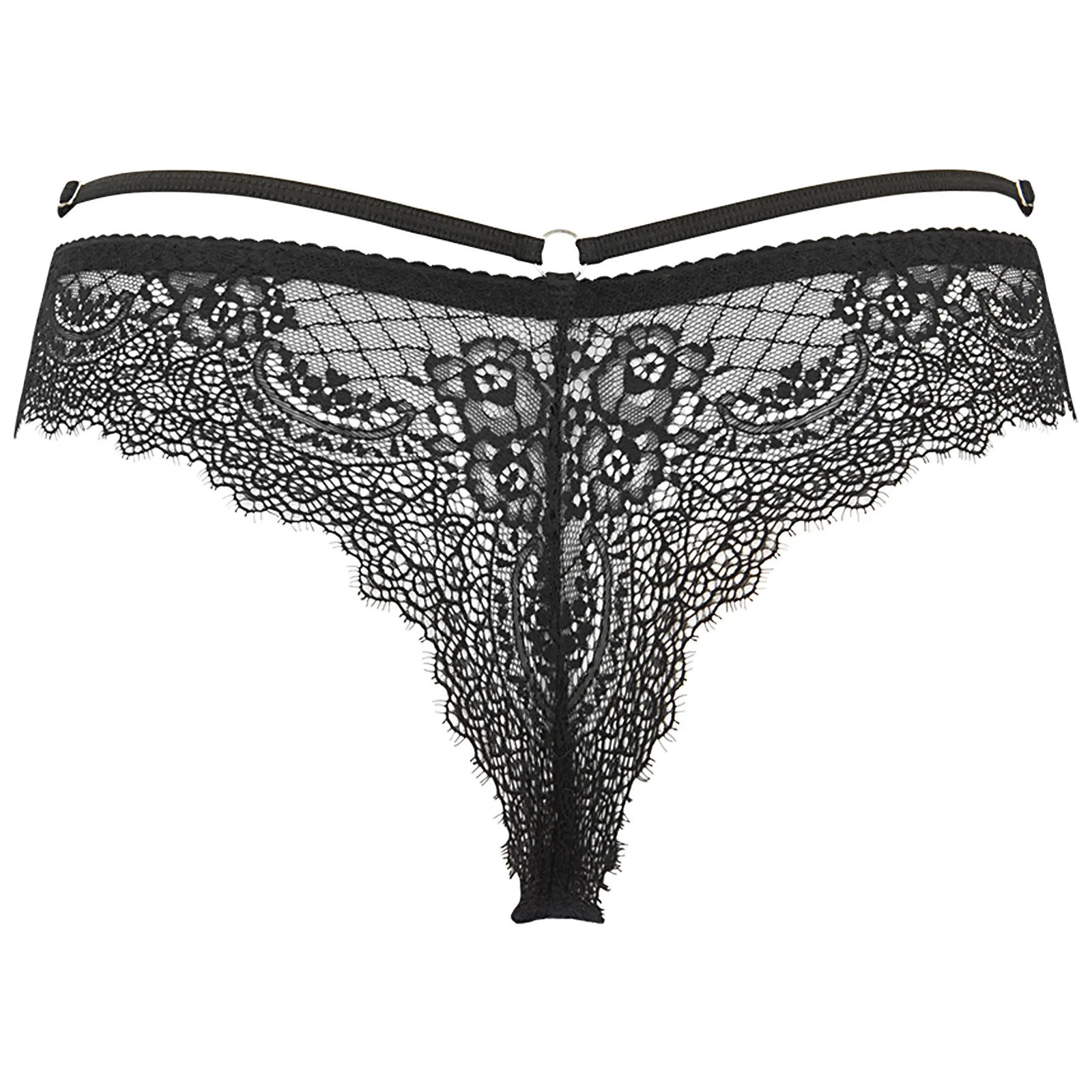 Dámské sexy krajkové tanga V-10098 Černá - Axami černá S-36 (obrázek 6)