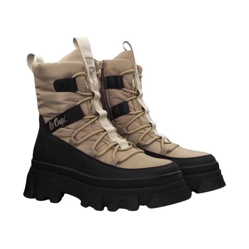 Dámske snehové topánky W LCJ-24-47-3143LA Beige with Black - Lee Cooper 38 béžová s černou