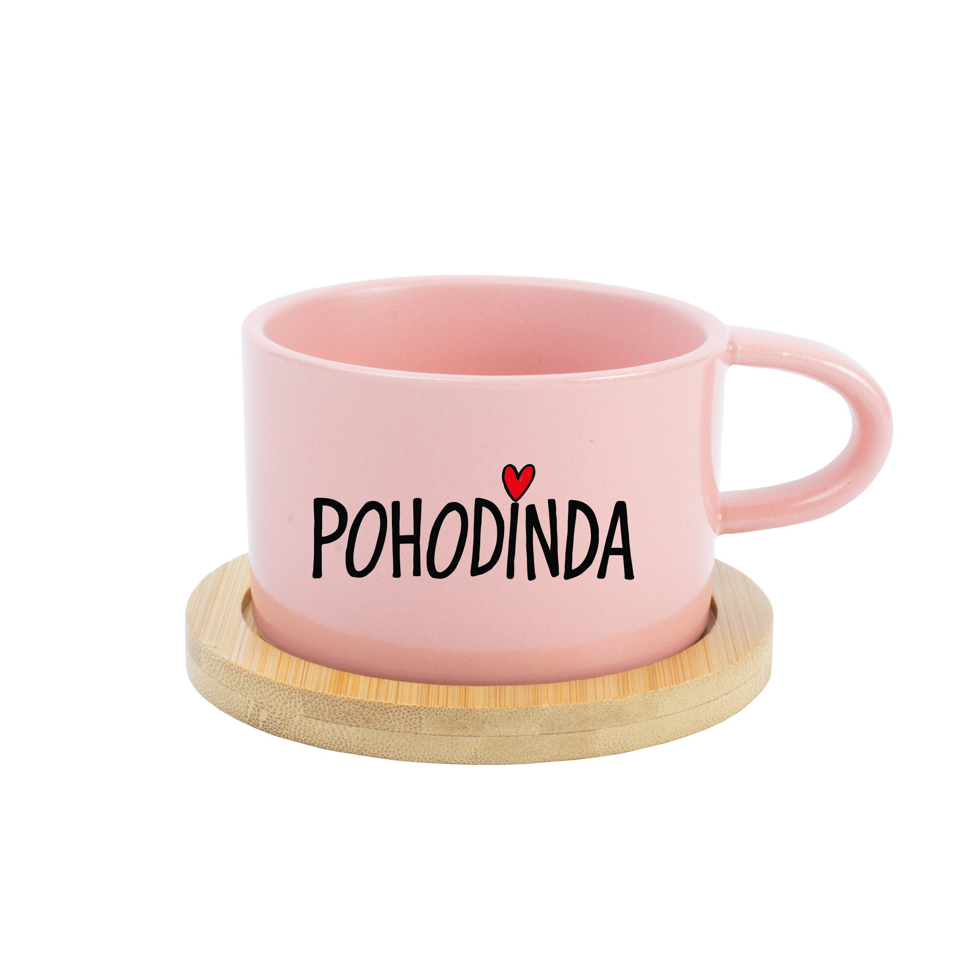 POHODINDA - ružový pohár na makrónky 200 ml