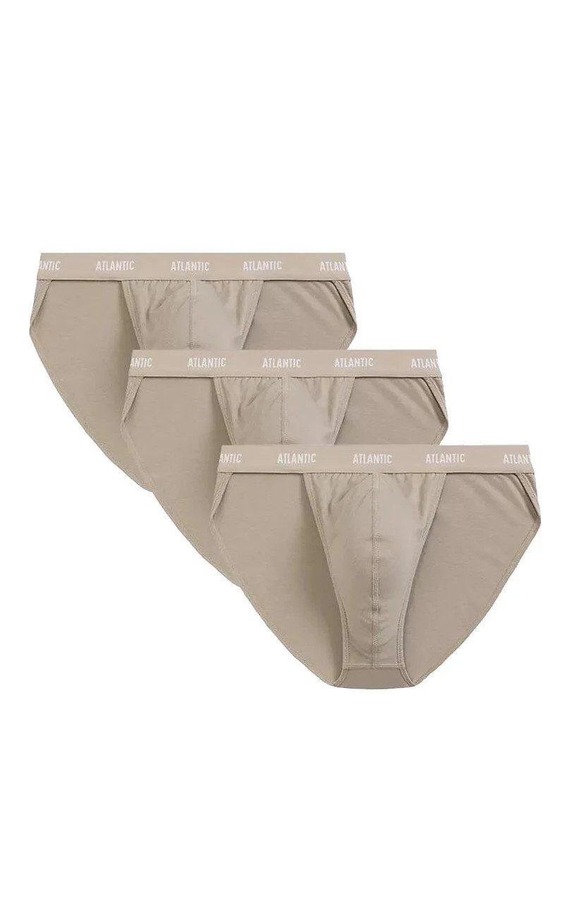 Pánské slipy / tanga 3PACK 3BMP-1582 Béžová - Atantic béžová XL (obrázek 4)
