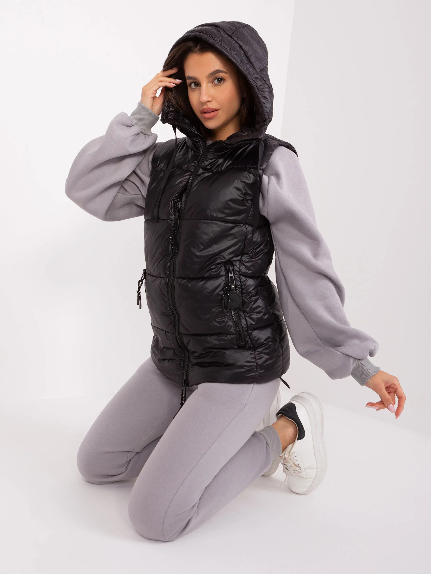 Dámska vesta D50048X80113A2 Black - FPrice M černá