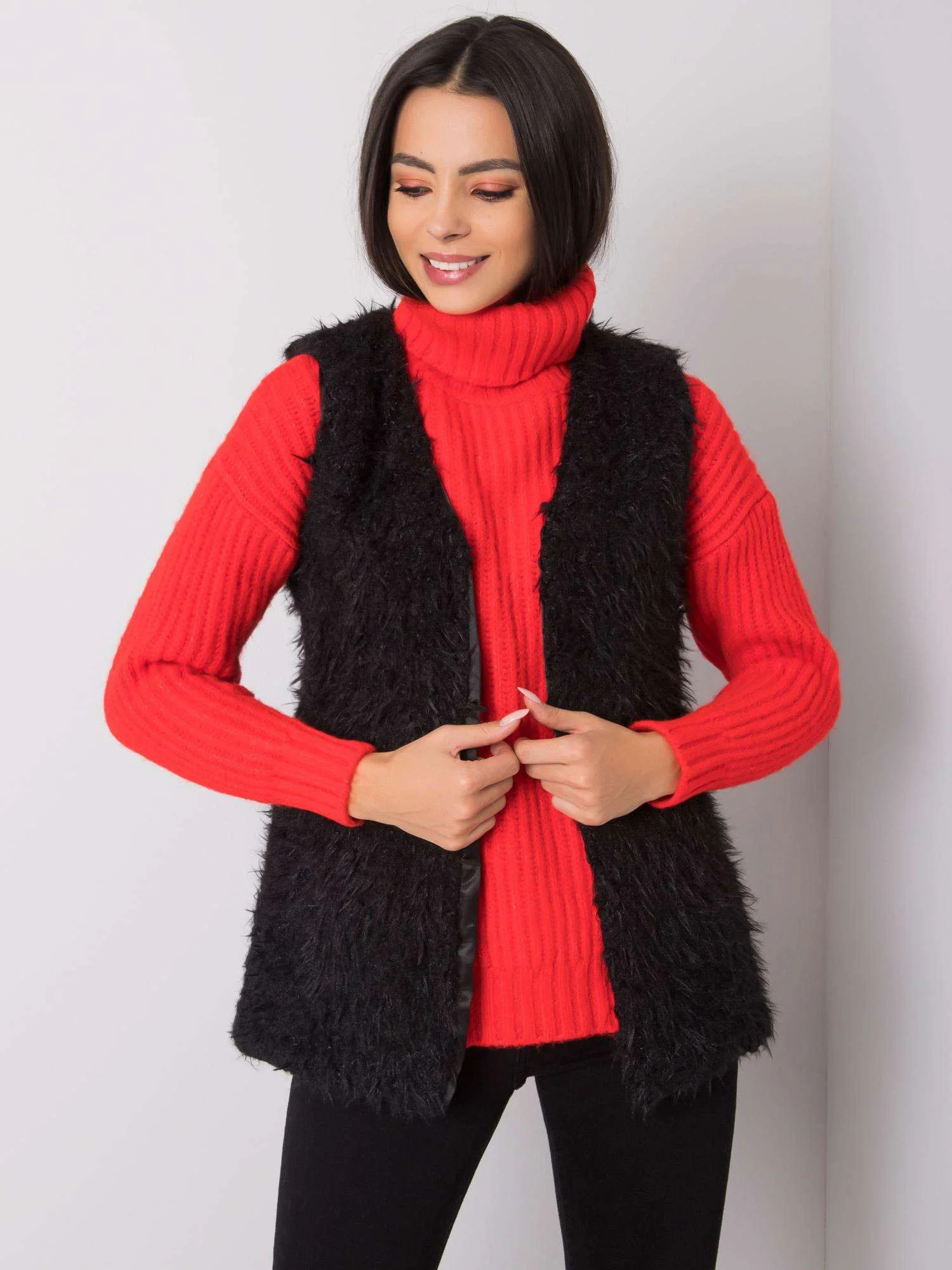 Dámska vesta TW KZ 1402.10P Black - Och Bella L černá