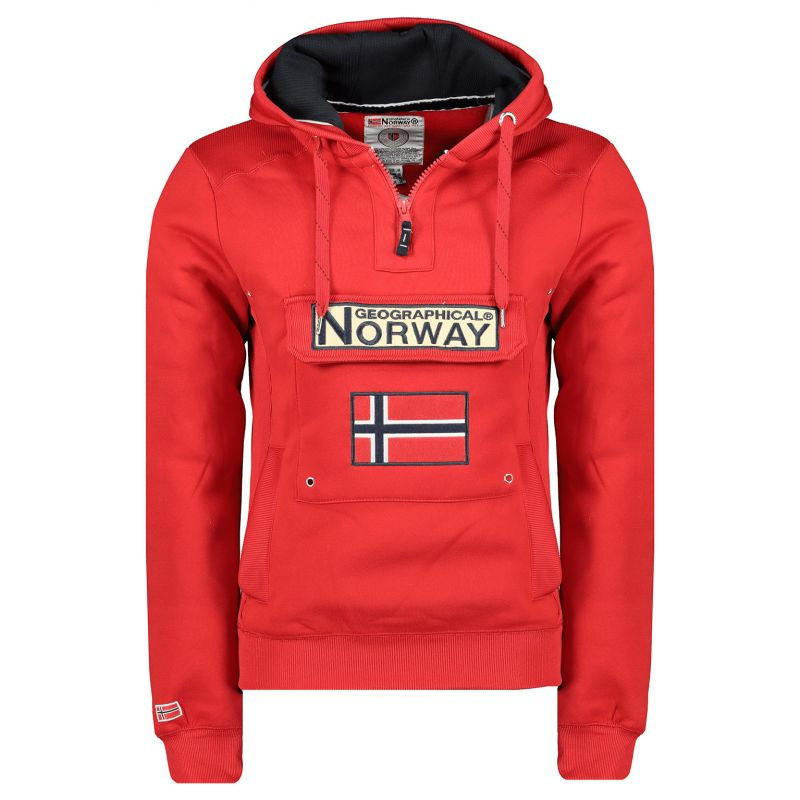 Pánska mikina WY10089H/GN Red - Geographical Norway L červená vzor