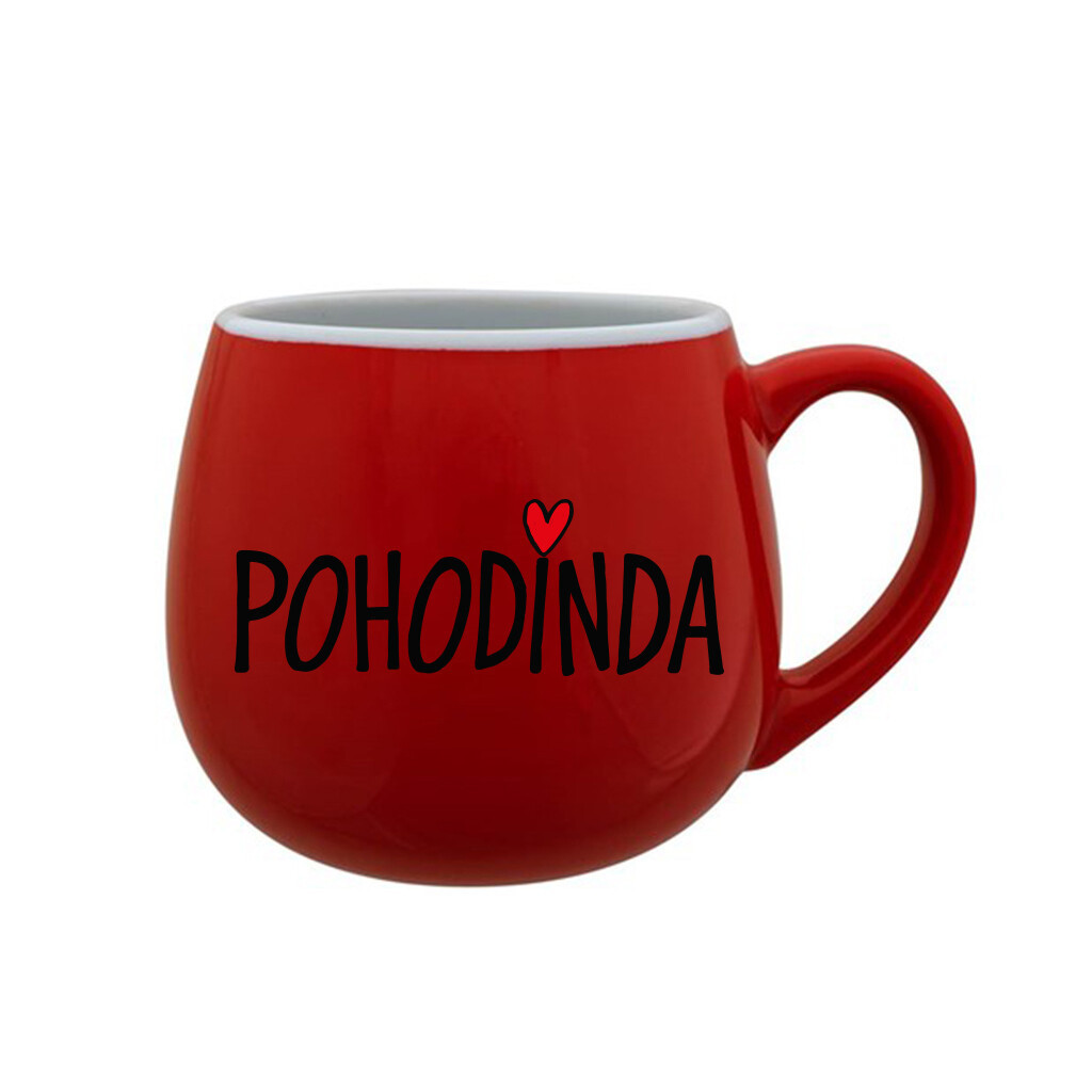 POHODINDA - červený keramický hrnček 300 ml
