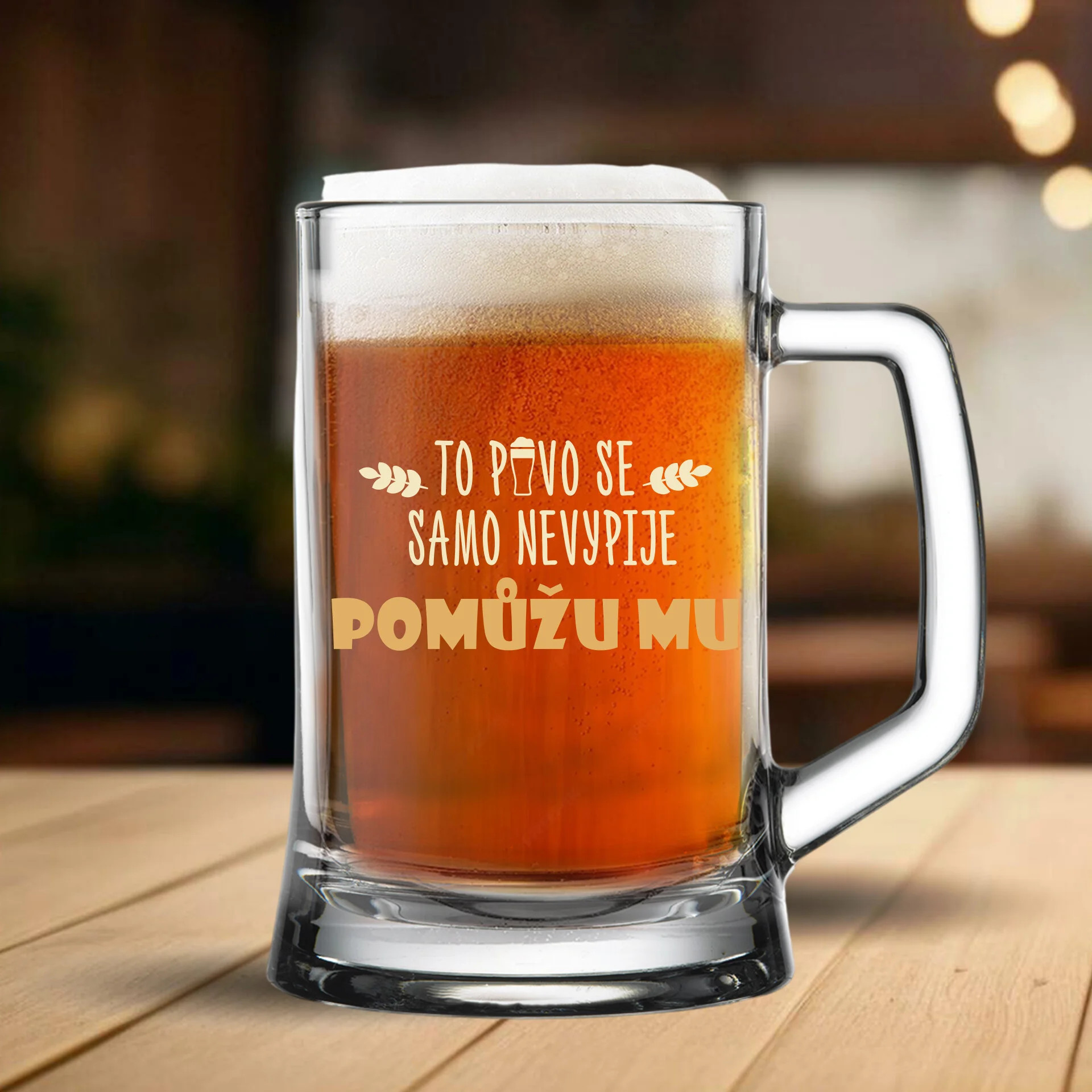 PIVO SA NEDÁ PIT... POMÔŽEM JEMU - pivný pohár 0,5